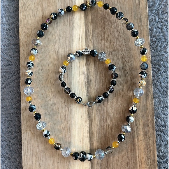 PREMIUM GEMSTONES NECKLACE & BRACELET SET - Picture 1 of 12